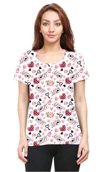 Heartfelt Love Women's Cotton Valentine's Day T-Shirt Love_D3