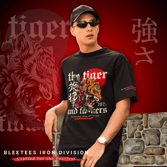 Tiger & Flowers – Fear Blooms Bold - Unisex Oversized Classic T-Shirt