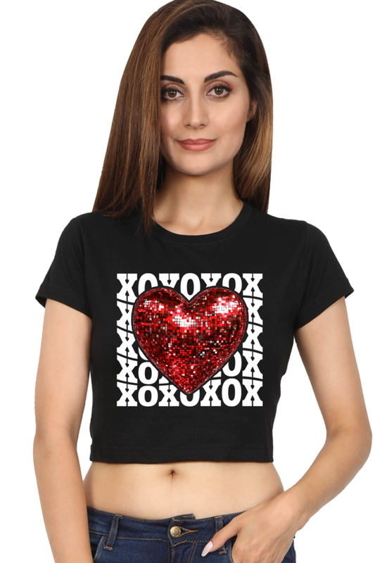 XOXO Valentines Day Heart Crop Top