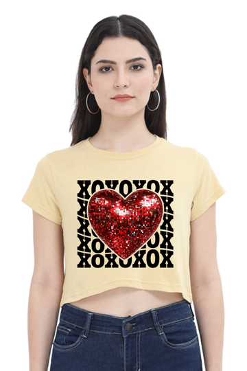 XOXO Valentines Day Heart Crop Top[