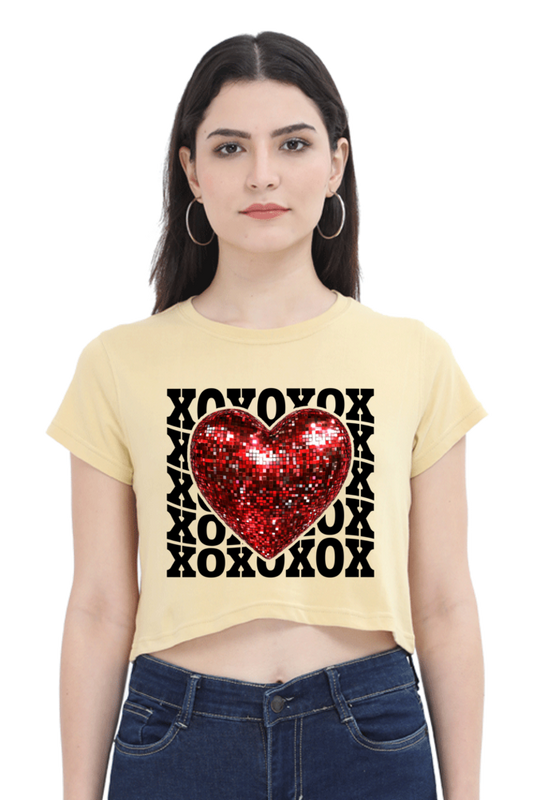 XOXO Valentines Day Heart Crop Top[