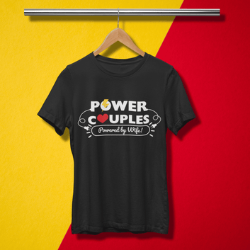 HighVoltage Duo – Tees for Electrifying Partnerships ❤️ Matching Couple T-Shirts – Love in Every Thread! Black