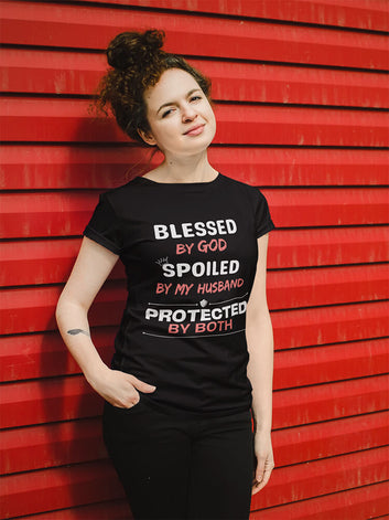 Blessed, Spoiled & Protected ❤️ T-Shirt for Women – Faith, Love & Style in One!
