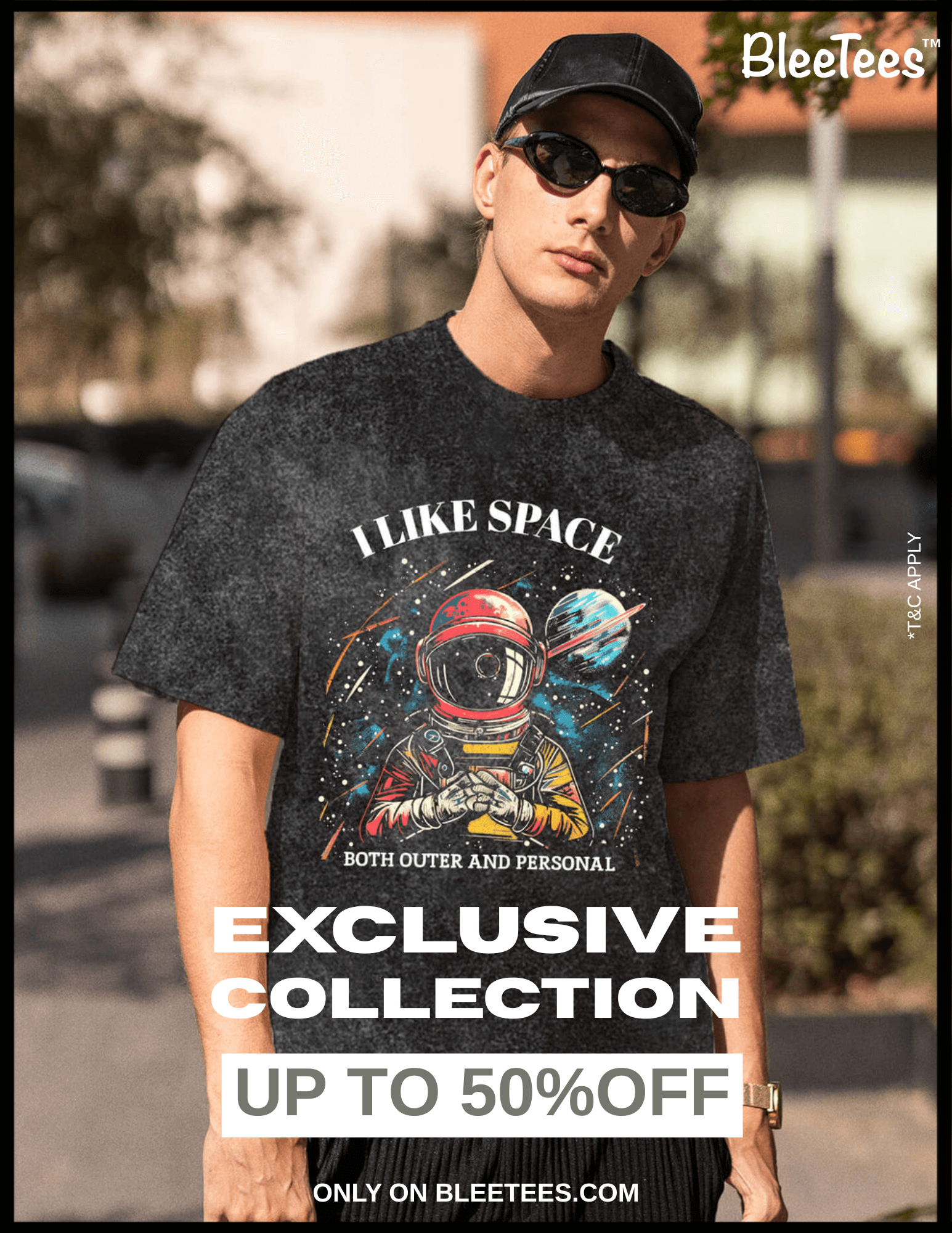 "I Like Space" Acid Wash Oversized T-Shirt