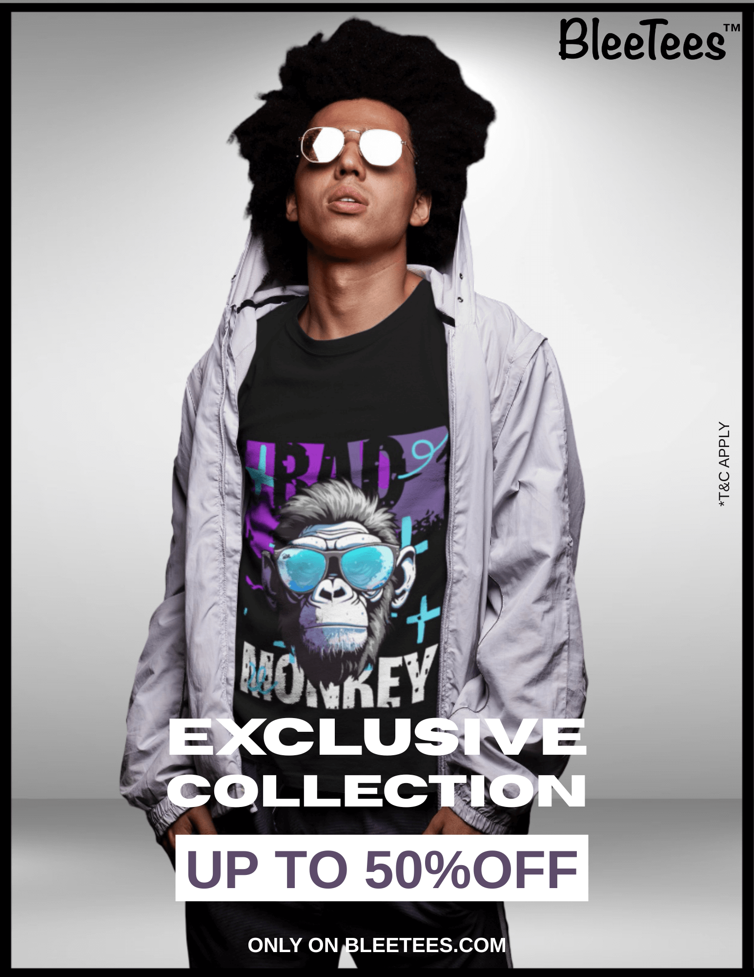 Bad Monkey" Graffiti Unisex Oversized T-Shirt
