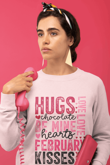 Hugs & Kisses Valentine Sweatshirt – Love in Every Stitch