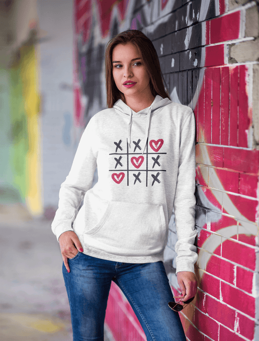 Tic-Tac-Love Hoodie - A Game of Hearts