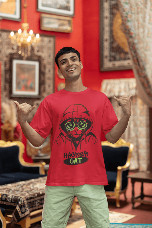 Hacker Cat - Unisex Oversized T-Shirt