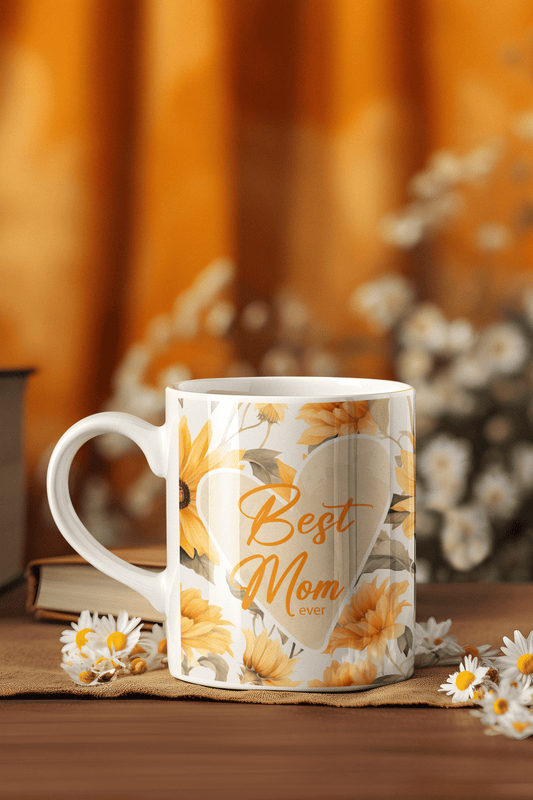 🌻 Best Mom Ever – Sunflower Glow Ceramic Mug (11oz)