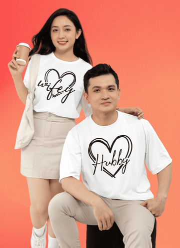 Hubby & Wifey ❤️ Matching Couple T-Shirts – Love in Every Thread!